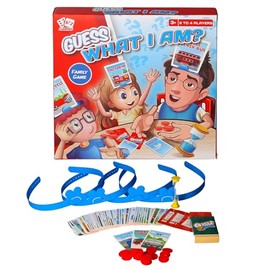 Guess What I Am Family Card Game, Ages 3+, 2-4 Players, Educational Vehicle Recognition Game with Cards and Headbands