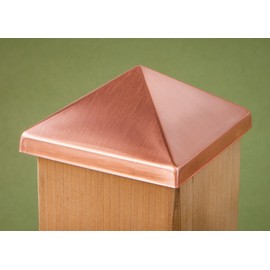 4x4 Post Point Cap - Solid Copper - Designed to fit Over a 3-1/2" x 3-1/2" Fence Post Top