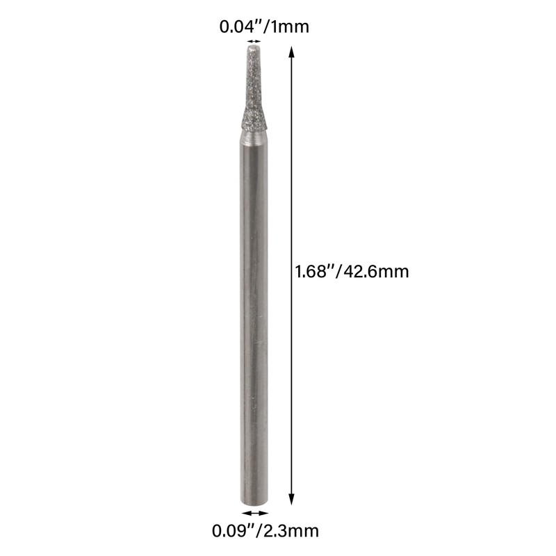 BQLZR 1mm Silver Gemstones Diamond Burrs Engraving Drill Bits Jewelry
