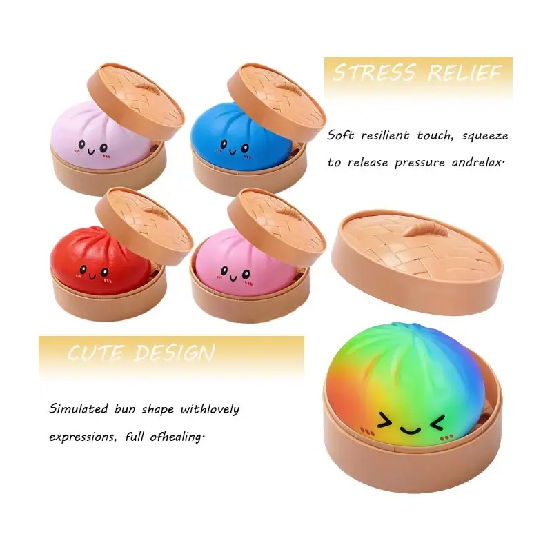 Expressive Dumpling Squishy Blind Box, Soft TPR Sensory Fidget Squeeze