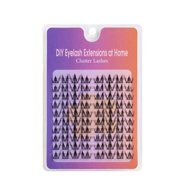 Lash Clusters DIY Cluster Eyelash Extensions Kit 80pcs Individual Lashes, No Glue Needed, Lightweight & Comfortable, Reusable False Lashes with Thin Band for Easy Self-Application at Home (PF01-11)