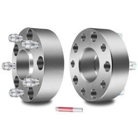 WHEELTECH 5x5.5 Hubcentric Wheel Spacers 2 inch Thick Hub Bore 77.8mm with 9/16 Studs Wheel Spacers Fit for Durango 2004-2009 for Raider 2006-2009 - Silver 5 Lug Wheel Spacers 2Pcs