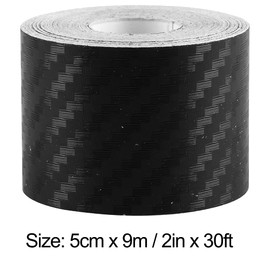 LZLRUN Free Tool Kit 3D Carbon Fiber Vinyl Tape for Black Out Chrome Delete Window Trim Door Trim Universal Chrome Black Dry Carbon Fiber Detailing Tape Overlay Wrap (2" x 30ft)
