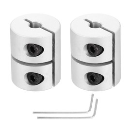 MECCANIXITY 2PCS Shaft Coupling 5 to 8mm(ID) 25mm(L) Aluminum Alloy Shaft Coupler Connector Rigid Joint Motor Accessories with Hex Wrench for 3D Printer DIY Robots Model CN