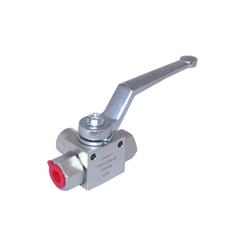 3 Way Hydraulic Ball Valve 1/4" BSP Threads with Mounting