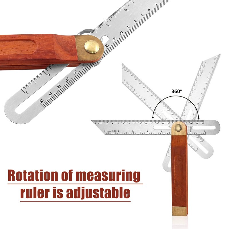 Adjustable Carpentry Square Bevel Gauge T Bevel Blade Ruler with