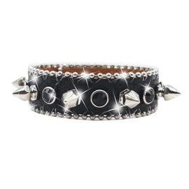 EVERBLTING Rhinestone spike Bracelet Y2k Punk rocker Goth Emo Studded Bracelet Cuff Bracelets for Women Leather spiked Bracelets for Men