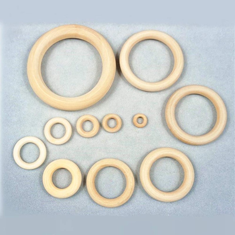 Egurs Wooden Ring Pack of 20 Natural Wood Rings Wooden