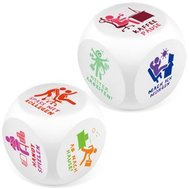 Ainiv Pack of 2 Anti-Stress Cubes, Stress Cube with 6 Fun Actions for Stress Relief, PU Foam, Anti-Stress Toy, Gift for Office, Colleagues, Students, Friends, Portrait Pattern