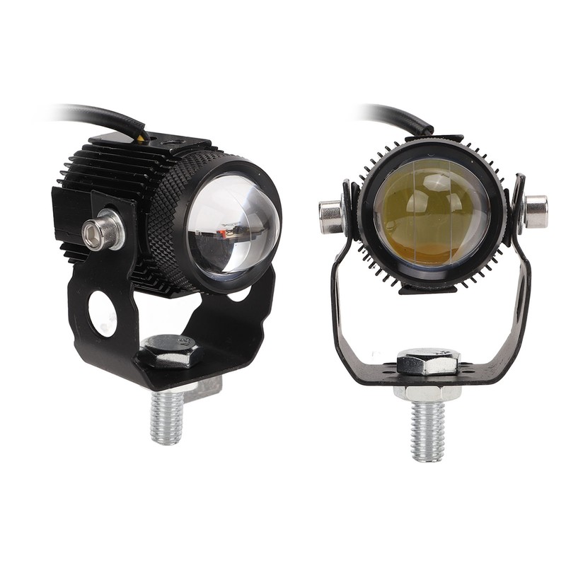 Pair Motorcycle LED Spotlight High Low Beam Yellow White Light