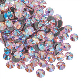 Beadsland Hotfix Rhinestones, 1440pcs Flatback Crystal Rhinestones for Crafts Clothes DIY Decorations, Light Pink AB, SS20, 4.6-4.8mm