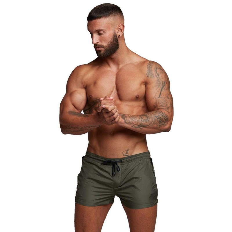 TONLEN - Traje de baño deportivo para hombre, con bolsillos