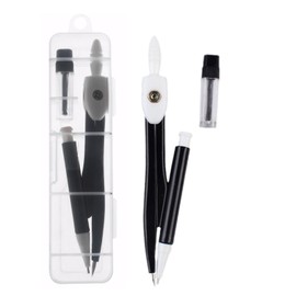 HSYTEK Quick Adjustment Compass - High Precision Drawing up to 240 mm, Includes Spare Parts and Refills - Black