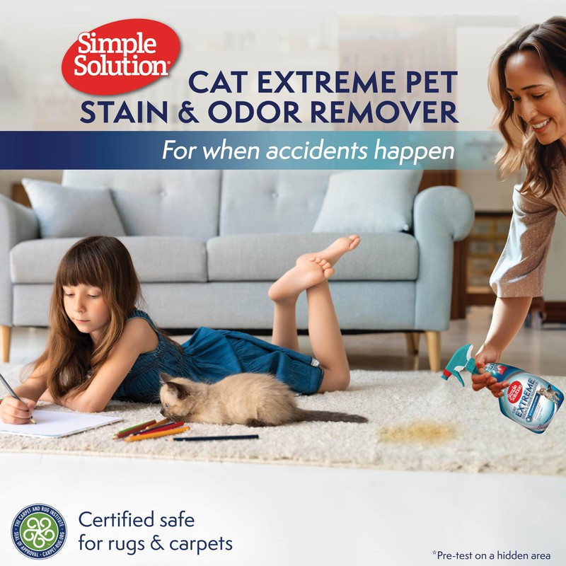 Simple Solution Extreme Cat Stain Eliminator for Strong Odor, Pet