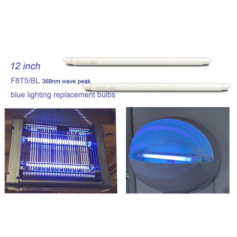 (2Pack) F8T5/BL 12 inch Replacement Black Blue Light Bulb, T5