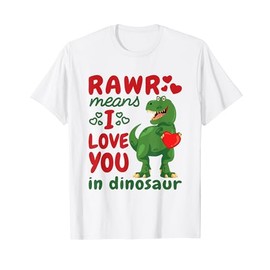 Rawr Means I Love You In Dinosaur T-Rex Heart Valentines Day T-Shirt