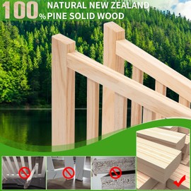 YOCAN Paint-Free Wooden Freestanding Dog Gates for The House,Doorways, Stairs,Wood Dog Fences Indoor Pet Gate,Step Over Fence-4 Panel H:23”