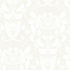 A-Street Prints Berit Bone Floral Crest Wallpaper