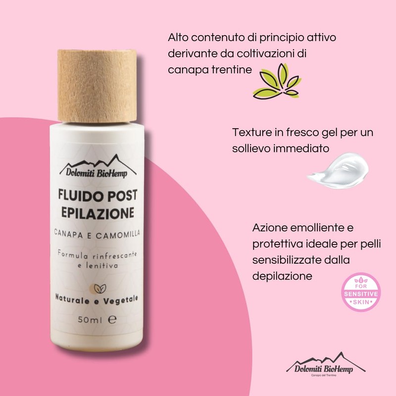After Epilation Fluid mit Hanf und Kamille, 50 ml, beruhigend