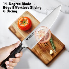 Knife Block Set: Ultra Sharp Kitchen Knife Set with Block and Sharpener, 15 Piecs Full Tang German Stainless Steel Professional Knife Set with Ergonomic Handle, Christmas Gift