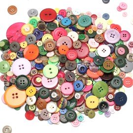About 660 Resin Buttons of Various Specifications, Handmade Buttons, Sewing DIY Handicraft Buttons, Hand-Painted Decorative Buttons Multicolor Series
