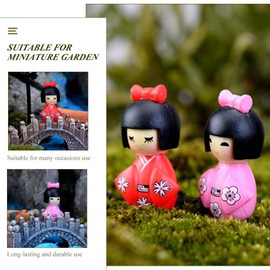 Didiseaon 10 Pieces Mini Geisha Kimono Doll Miniature Asian Kimono Doll Ornaments Oriental Doll Figurine Cupcake Topper for Wedding Dollhouse Decor