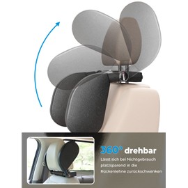 Oasser Headrest Car Children Removable Neck Support Car Seat Side Neck Pillow for Children Adults Leather 180° Adjustable