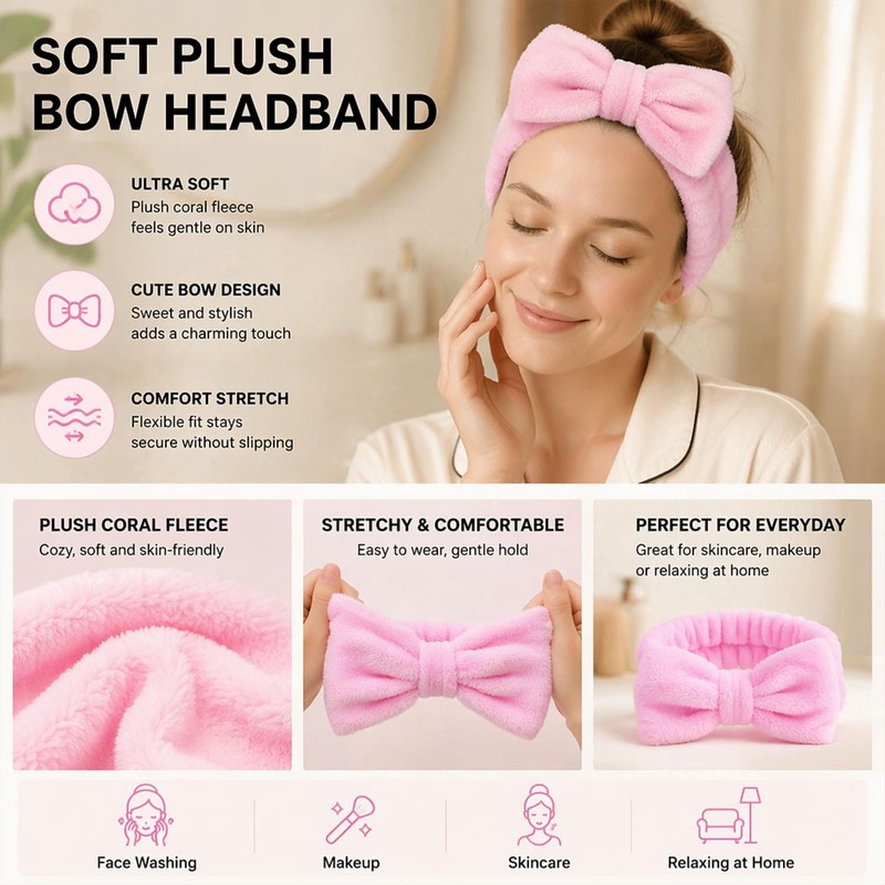 Spa Headband Set - Makeup Headband - Cotton Face Towel