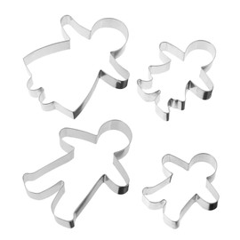 Zenker Ausstecher Lebkuchenfamilie PATISSERIE , Ausstechformen für Weihnachten, Lebkuchenmann- und frau (Farbe: Silber), Menge: 2 Stück - Mann und Sohn oder Frau und Tochter - nicht frei wählbar