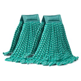 DRKLEAN 2 Pack Large Microfiber Tube Mop Heads,6 inch,Heavy Duty Mop Head,Highly Absorbent,Commercial Mop Head Replacement,Wet Mop Heads Replacement,for Hardwood, Tile, Laminate Floors,Green