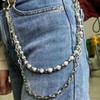 Punk Layered Pants Chain for Women Men Layered Silver Coin