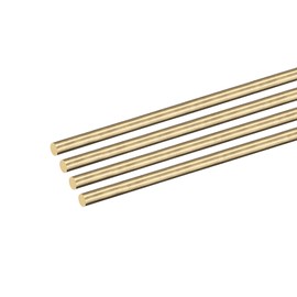 DMiotech 4 Packs Brass Solid Round Rod Brass Rod Lathe Bar Material for DIY 3 mm x 200 mm