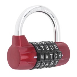 HOJLKLD Gym Locker Lock 5 Letter Word Lock Safety Padlock Combination Lock for School Gym Locker,Sports Locker,Fence,Toolbox,Case,Hasp Storage (1, Red)