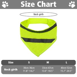 Dog Bandana, Reflective Dogs Towel Bib Adjustable High Visibility Pet Scarf for Dog Camping Hunting Travel Walking