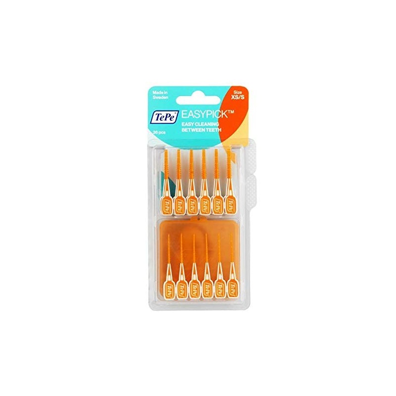 2 Pack x Tepe Easy Pick Interdental Brushes Orange Size