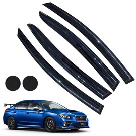 Rain Guards for WRX & WRX STi 2015-2021 Models, Tape-on Side Window Deflectors for WRX & WRX STi, Window Visors for Subaru Cars,for Subaru Car Accessories 4 Rain Guards ＆ 2 Car Coasters