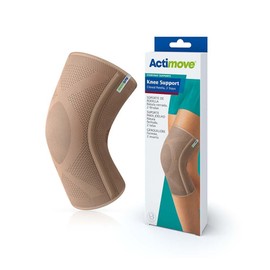 Actimove Everyday Supports Knee Brace | Closed Patella, 2 Stays Left & Right Compatible Knee Support for Meniscus Tear, Knee Pain, ACL, MCL, Injury Recovery | Men & Women, Beige, Medium