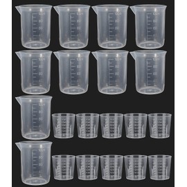 Measuring Jugs,20 pcs Plastic Jug Liquid Measuring Cups Labs Graduated Beakers Plastic Beakers Mixing Cup Baking Cooking Home Lab Measure Tool,30 ml 100 ml
