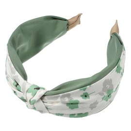 VOCOSTE Floral Knot Hairbands, No Slip Fashion 2.36" Wide Hair Accessories, Green Headbands for Women