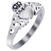 925 Sterling Silver Irish Claddagh Ring with Celtic Knot and