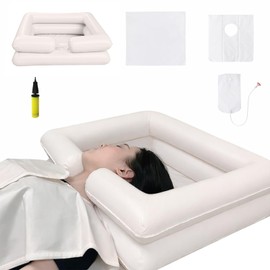 Inflatable Bedside Shampoo Basin - Hair Washing Bedside Shower System in Bed Bath for Bedridden Disabled Elderly Pregnancy(Set of 5)