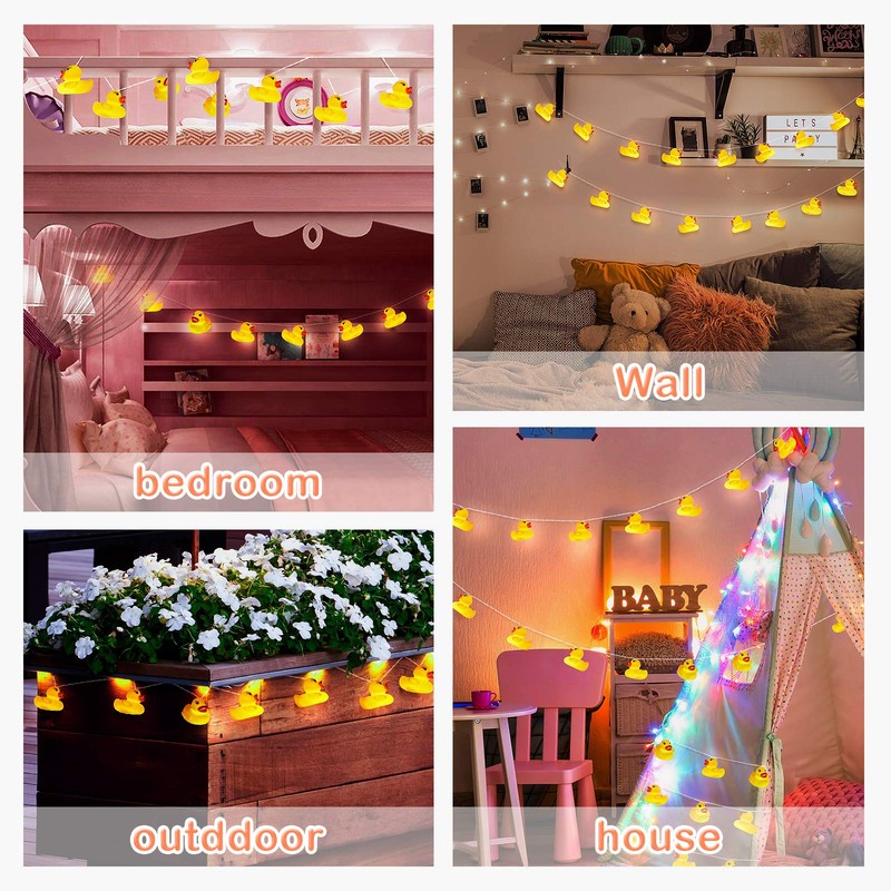 AceList 10 LED Yellow Duck String Lights for Kids Room