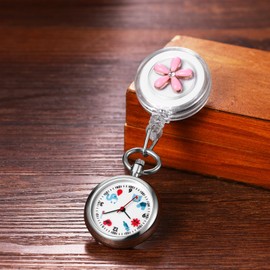 Avaner Watches Nurse Watch Flower Design Nurse Watch with Clip Fob Watch Nurse Watch Anloge Quartz Watch for Doctor Doctor Nurse Medical, Flower-pink., Casual