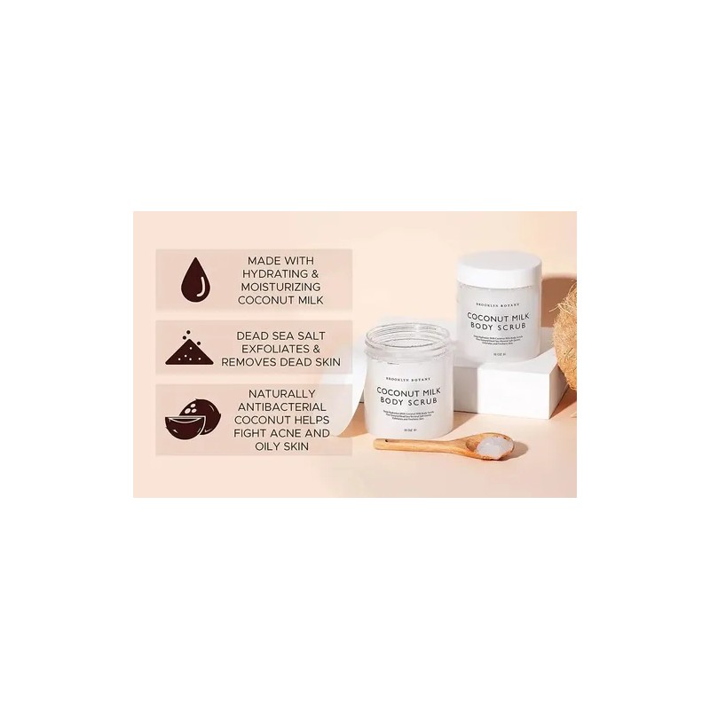 Exfoliante Corporal y Facial Brooklyn Botany de Leche de Coco,