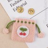Framendino, Small Crochet Drawstring Pouch Cherry Cute Coin Purse Handmade