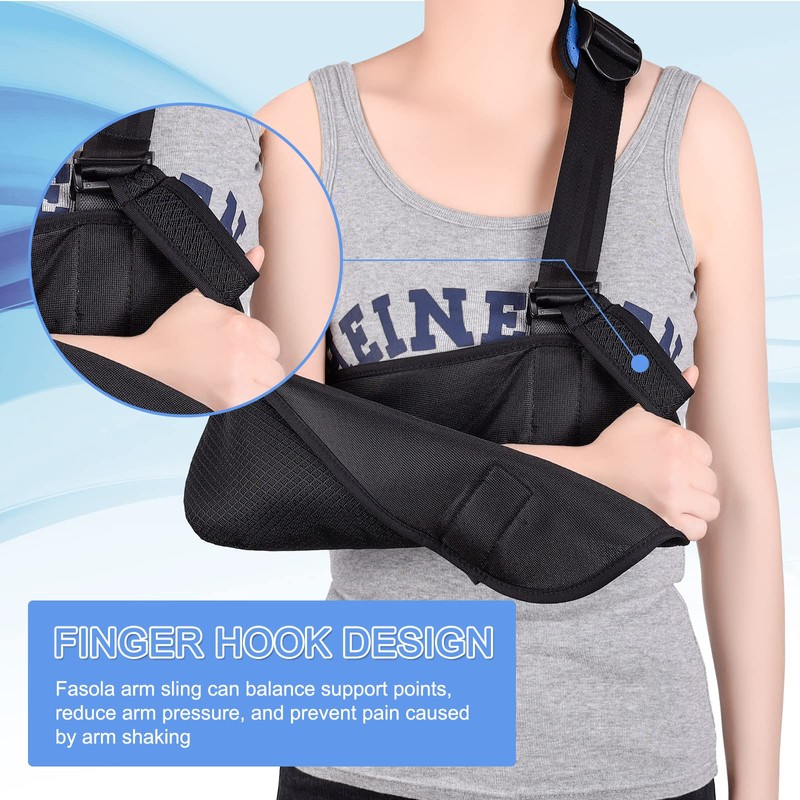 Fasola Arm Sling Shoulder, Adjustable Arm Strap with Breathable Mesh
