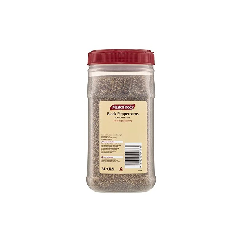 MasterFoods Black Peppercorns Cracked Fine 420 g Jar