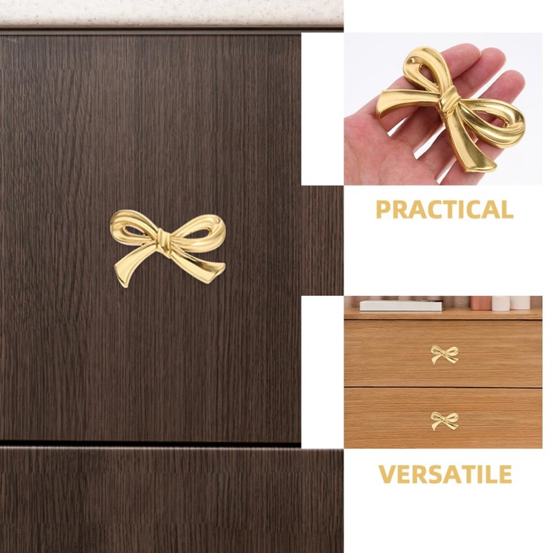 NUOBESTY Cabinet Handle, 2pcs Dresser Pulls Bowknot Cabinet Knobs Bow