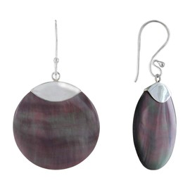 LES POULETTES BIJOUX - Sterling Silver Earrings Mother of Pearl Disc - Classics, Sterling Silver, Mother of pearl.