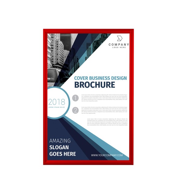 BNV Aluminum Front Load Snap Poster/Picture Frame, Red, 16x20 Inches,